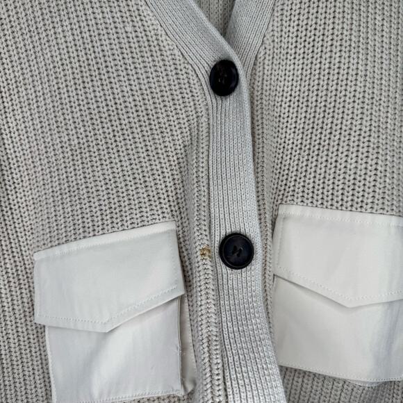 by ANTHROPOLOGIE Tan Button Front Boxy Oversized Cardigan Size Small casual - Picture 5 of 6